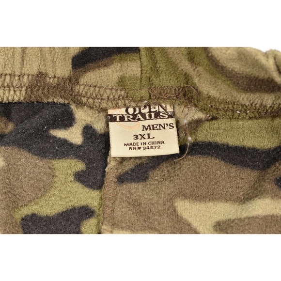 Open Trails Pants Mens Camo Fleece Pajama Pants Size 3xl Open